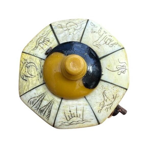 Antique Chinese Bone Wood Snuff Box with Wood Lock - Picture 2 of 10